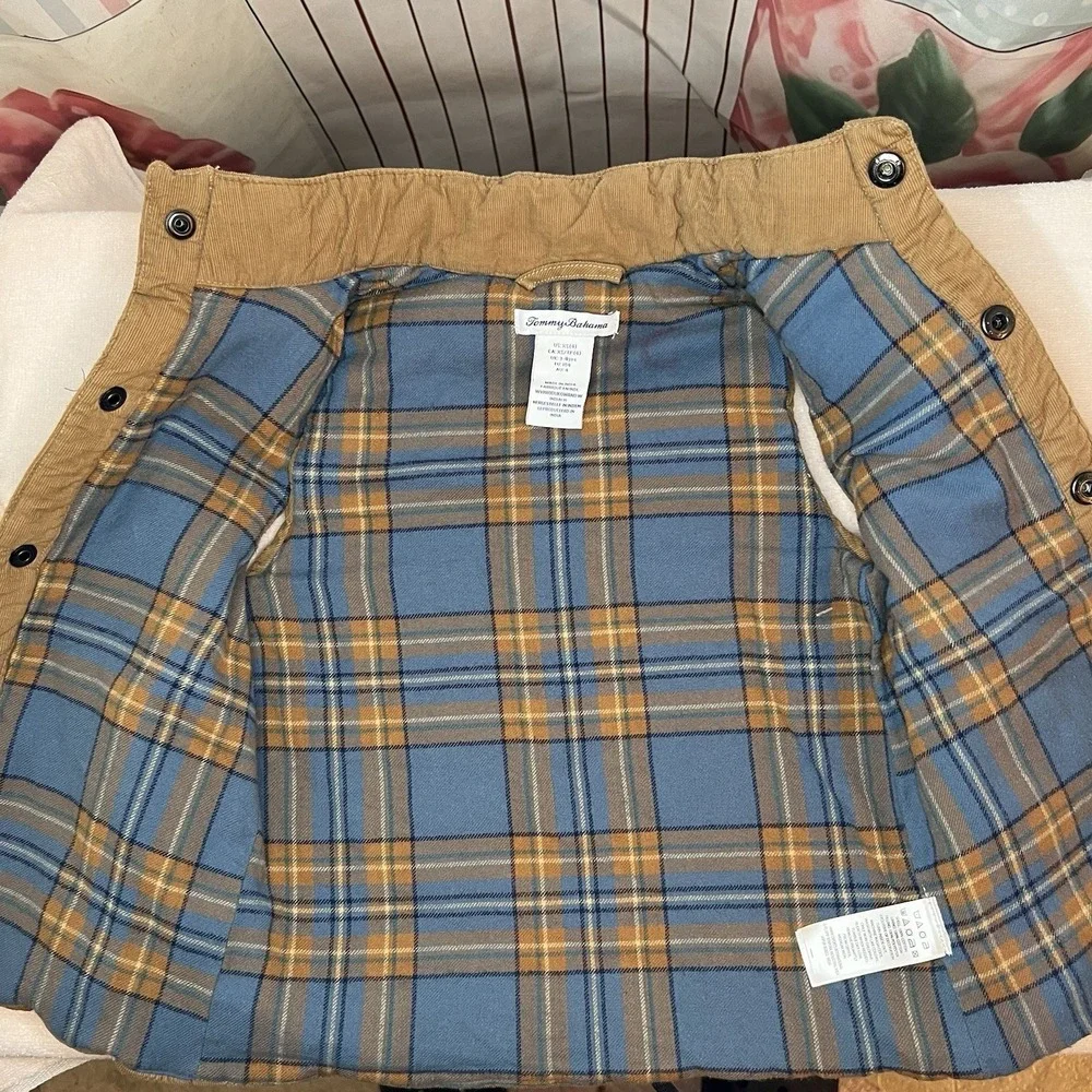 Boys Tommy Bahama Corduroy & Flannel Vest ‎ Size 4